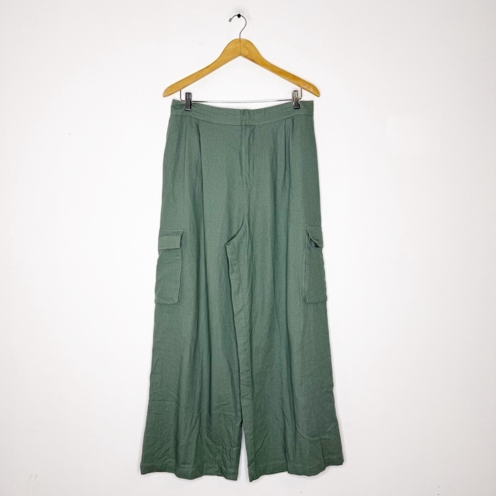 7 For All Mankind Green Wide-Leg Cargo Pants Size Medium